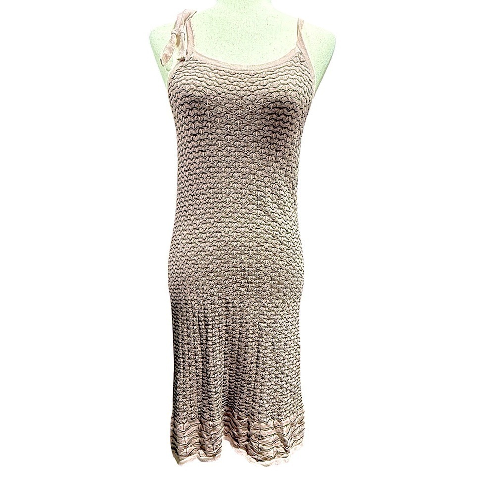 LTB Pink Crochet Knit Dress Racer Back Size‎ XS Y2K Summer Stretch Beachy Resort